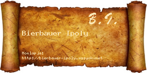 Bierbauer Ipoly névjegykártya